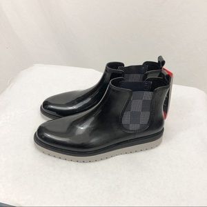NEW Storm by Cougar Dawn Plaid Rain Boots, Size 11, Black